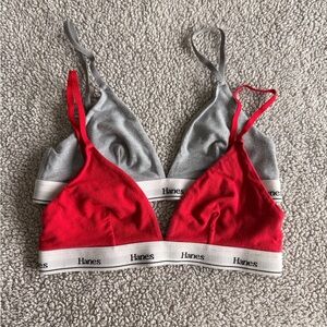 2-pack Hanes triangle bralettes